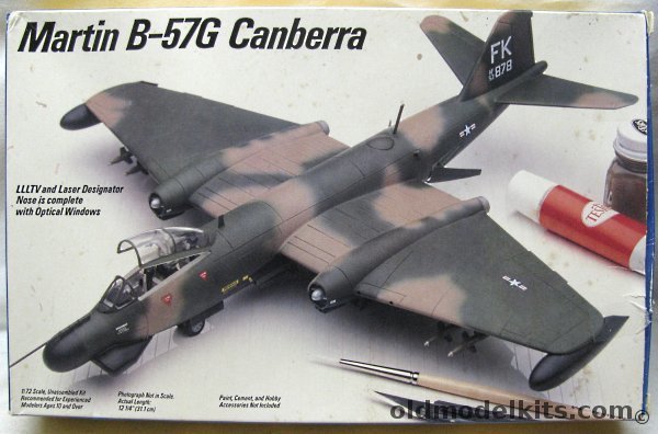 Testors 1/72 Martin B-57G Canberra, 653 plastic model kit